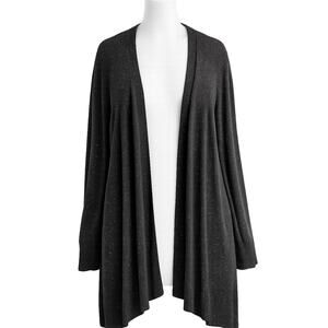 Avenue Black Spotted Duster Cardigan Sweater - Plus Size 26/28